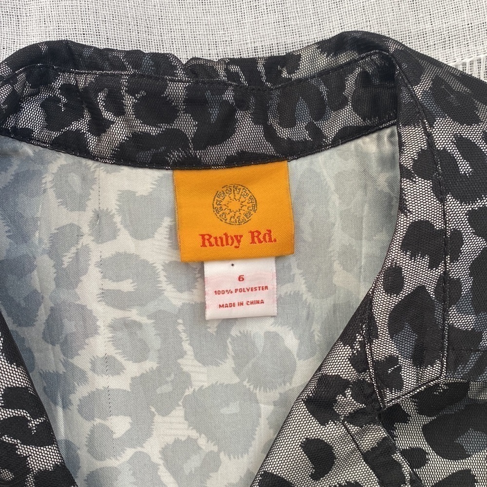 Ruby Rd Cheetah Print Jacket With Large Black But… - image 6